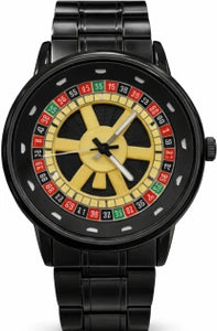 Casino Rotating Dial Watch for Men | Luxury Stainless Steel Analog Wrist Watch with 360° Rotating Dial