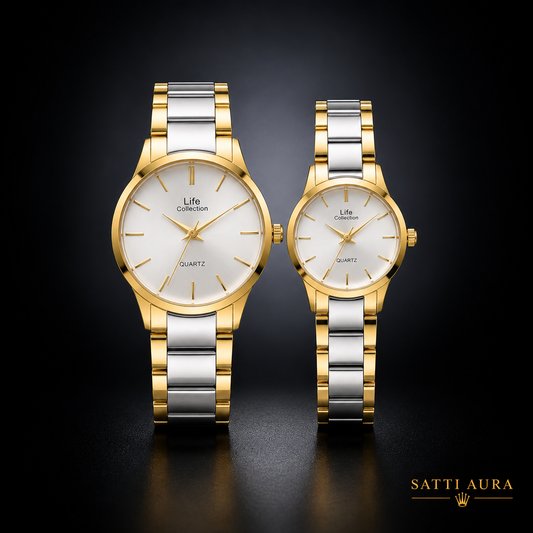 Life Collection Premium Couple Quartz Watch Set | Couple Watch