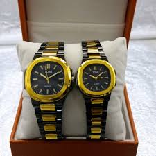 TOMI Couple Quartz Watch | Gold & Black Luxury Set